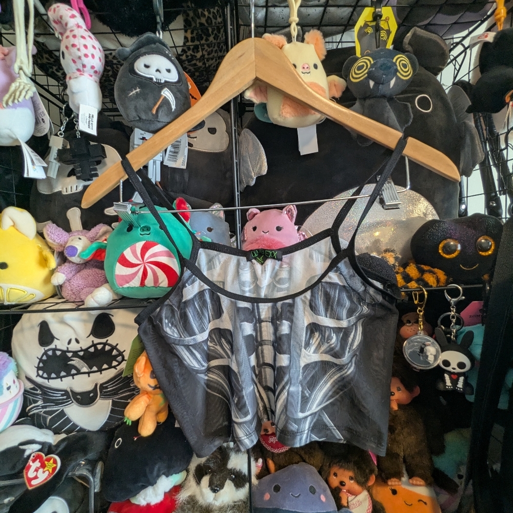 Club Exx Skeleton Mesh Crop Top